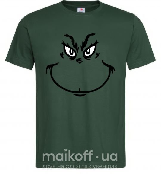 Чоловіча футболка Гринч улыбается Темно-зелений фото