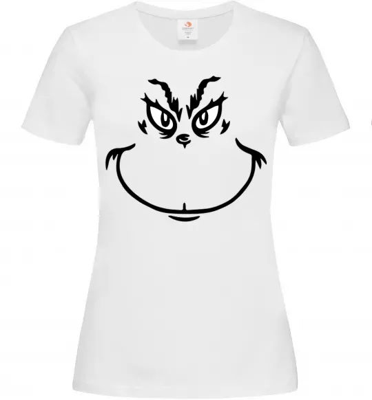 Жіноча футболка Грінч посміхається Білий фото