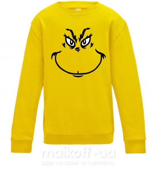 Дитячий світшот Гринч улыбается Сонячно жовтий фото