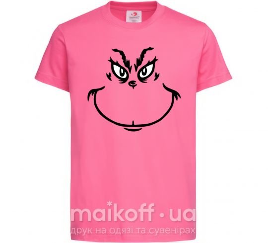 Дитяча футболка Гринч улыбается Яскраво-рожевий фото