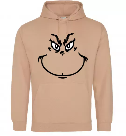 Женская толстовка (худи) Грінч посміхається Песочный фото