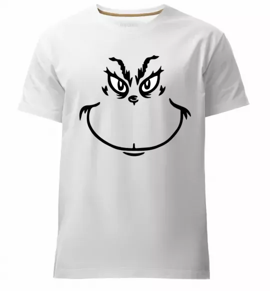 Чоловіча преміум футболка Грінч посміхається Білий фото