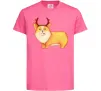 Детская футболка Коргі з ріжками Ярко-розовый фото