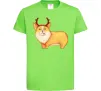 Детская футболка Коргі з ріжками Лаймовый фото