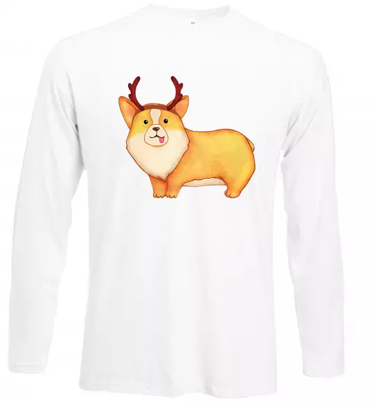 Лонгслив Коргі з ріжками Белый фото