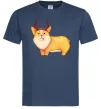 Чоловіча футболка Коргі з ріжками Темно-синій фото