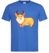Чоловіча футболка Коргі з ріжками Яскраво-синій фото