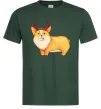 Чоловіча футболка Коргі з ріжками Темно-зелений фото