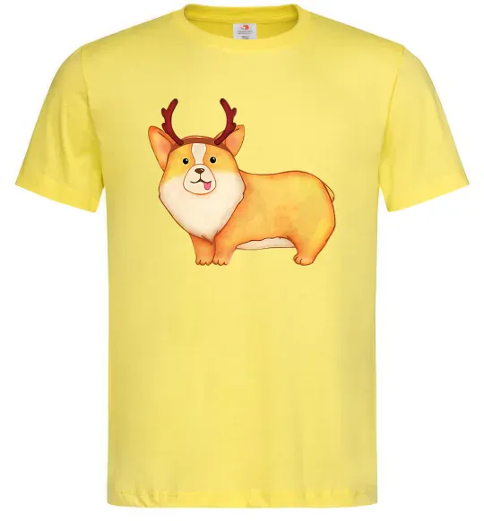 Чоловіча футболка Коргі з ріжками Лимонний фото