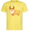 Чоловіча футболка Коргі з ріжками Лимонний фото