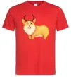 Чоловіча футболка Коргі з ріжками Червоний фото