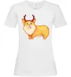 Жіноча футболка Коргі з ріжками Білий фото