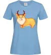Жіноча футболка Коргі з ріжками Блакитний фото