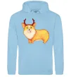 Жіноча толстовка (худі) Коргі з ріжками Блакитний фото