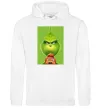 Чоловіча толстовка (худі) Грінч та песик Білий фото