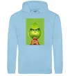 Чоловіча толстовка (худі) Грінч та песик Блакитний фото