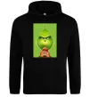 Жіноча толстовка (худі) Грінч та песик Чорний Жіноча толстовка (худі) Грінч та песик Чорний фото