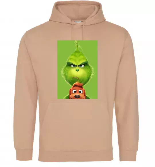 Жіноча толстовка (худі) Грінч та песик Пісочний фото