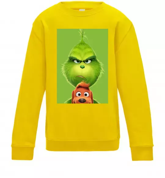 Дитячий світшот Грінч та песик Сонячно жовтий фото