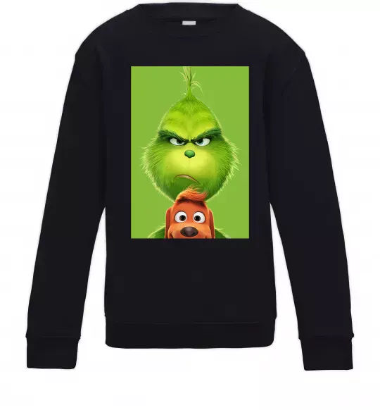 Дитячий світшот Грінч та песик Чорний фото