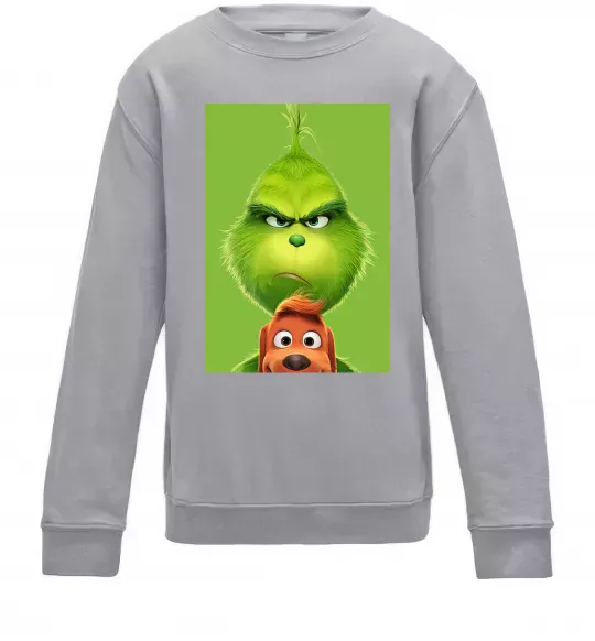 Дитячий світшот Грінч та песик Сірий меланж фото