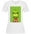 Женская футболка Грінч та песик Белый фото