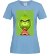 Женская футболка Грінч та песик Голубой фото