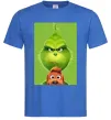 Чоловіча футболка Грінч та песик Яскраво-синій фото