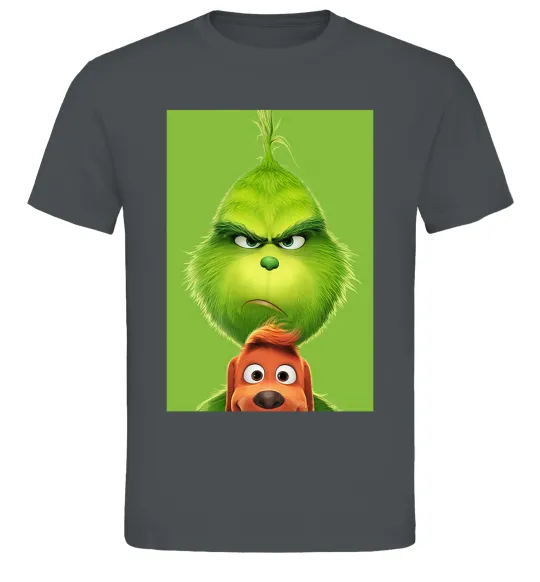 Чоловіча футболка Грінч та песик Графіт фото