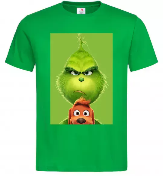 Чоловіча футболка Грінч та песик Зелений фото