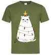 Чоловіча футболка Котик ялинка Оливковий Чоловіча футболка Котик ялинка Оливковий фото