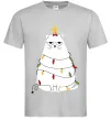 Чоловіча футболка Котик ялинка Сірий Чоловіча футболка Котик ялинка Сірий фото