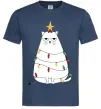 Чоловіча футболка Котик ялинка Темно-синій Чоловіча футболка Котик ялинка Темно-синій фото
