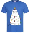 Чоловіча футболка Котик ялинка Яскраво-синій Чоловіча футболка Котик ялинка Яскраво-синій фото