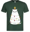 Чоловіча футболка Котик ялинка Темно-зелений Чоловіча футболка Котик ялинка Темно-зелений фото