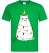 Чоловіча футболка Котик ялинка Зелений Чоловіча футболка Котик ялинка Зелений фото
