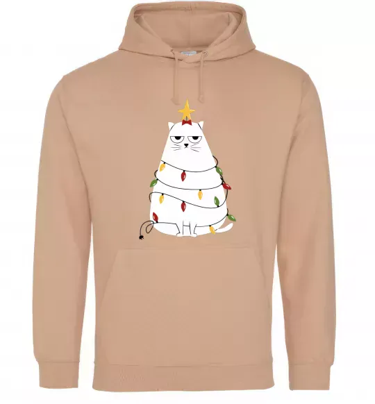 Жіноча толстовка (худі) Котик ялинка Пісочний фото