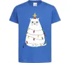 Дитяча футболка Котик ялинка Яскраво-синій Дитяча футболка Котик ялинка Яскраво-синій фото