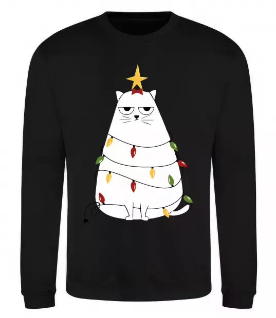 Світшот Котик ялинка Чорний фото