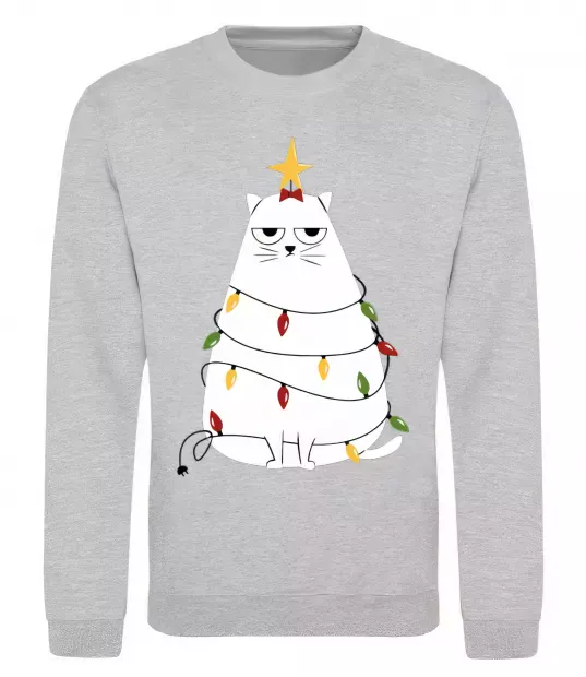 Світшот Котик ялинка Сірий меланж фото