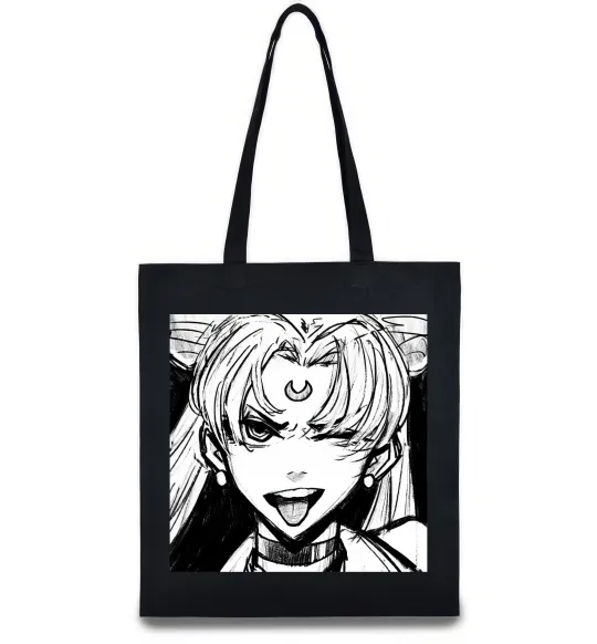 Еко-сумка Sailor moon black white Чорний фото