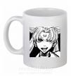 Чашка керамічна Sailor moon black white Білий фото