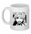 Чашка керамическая Sailor moon black white Белый фото