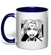 Чашка з кольоровою ручкою Sailor moon black white Глибокий темно-синій фото