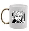 Чашка з кольоровою ручкою Sailor moon black white Золото фото