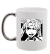 Чашка з кольоровою ручкою Sailor moon black white Срібло фото