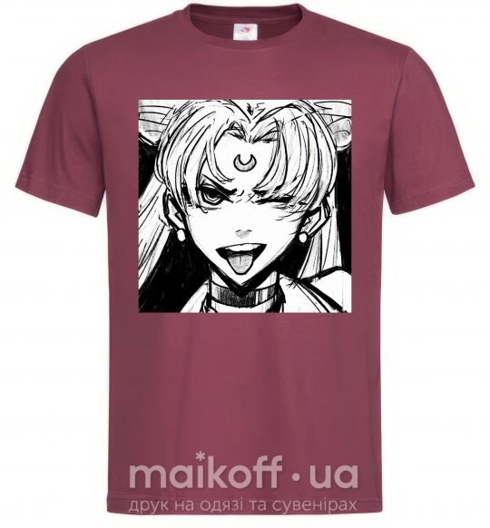 Мужская футболка Sailor moon black white Бордовый фото