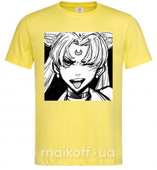 Мужская футболка Sailor moon black white Лимонный фото