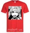 Мужская футболка Sailor moon black white Красный фото