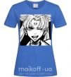 Жіноча футболка Sailor moon black white Яскраво-синій фото